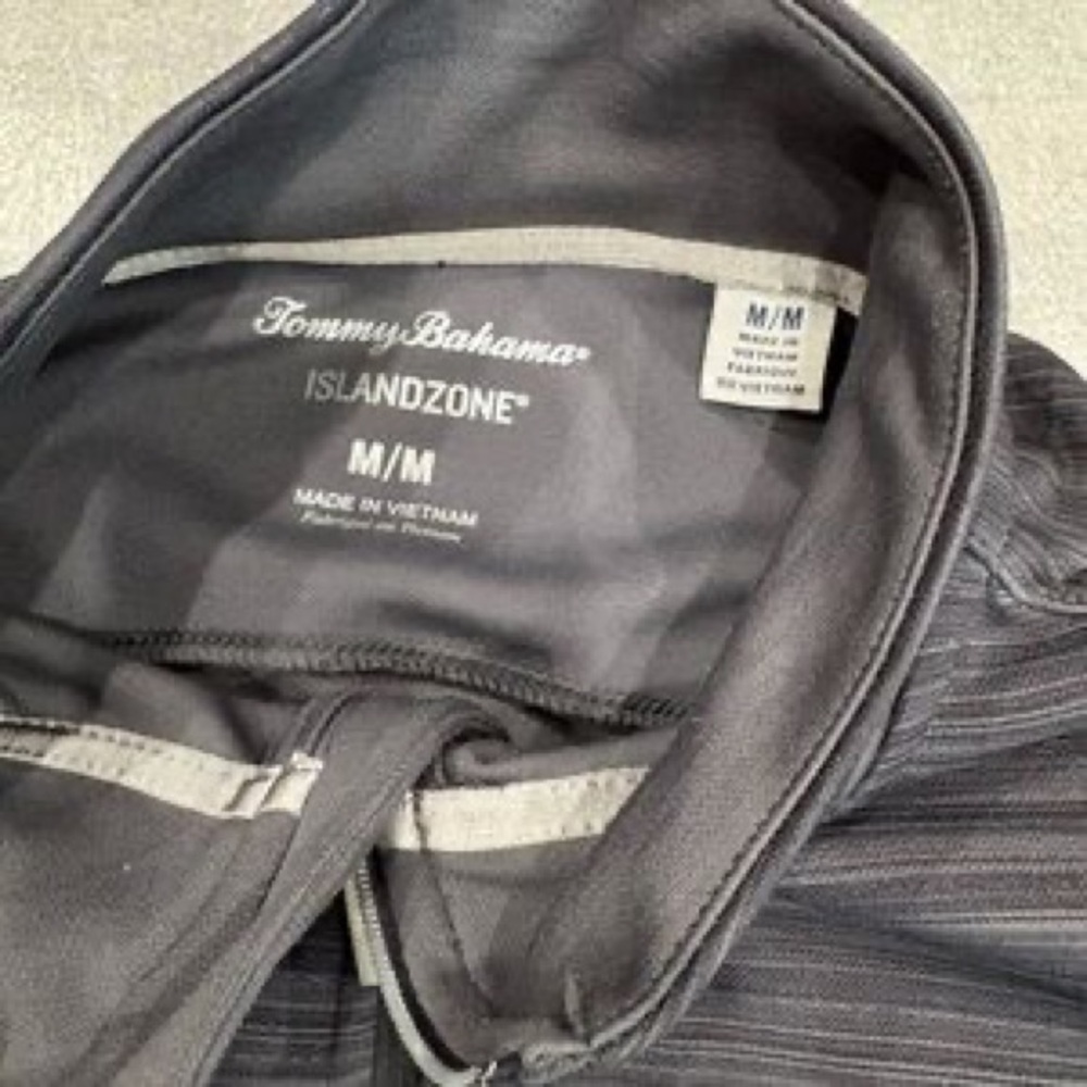 Striped Half-Zip Pullover in Charcoal Gray - Picture 3 of 3